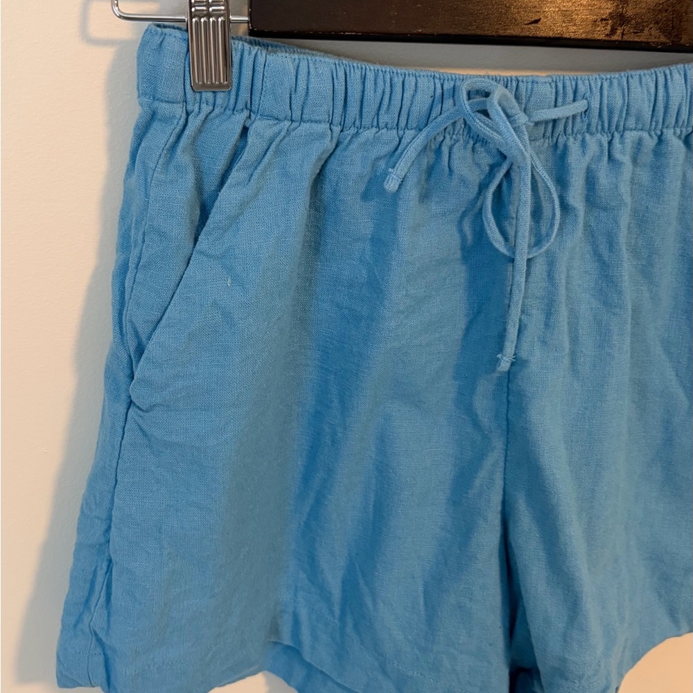 Abercrombie & Fitch Blue Linen Shorts - Picture 3 of 11